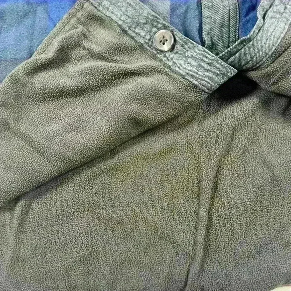 AVALANCHE Cotton Fleece Lined Blue Plaid Flannel Jacket Pockets Button Men Large - Picture 5 of 8